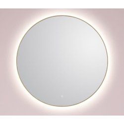 Toscana Spejl 90 - Rund model - Brstet messing ramme - LED Backlight og Varme