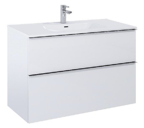 Villa - 100 cm Mbelst - 2 skuffer - 45 cm dyb - Blank Hvid