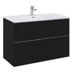 Villa - 100 cm Mbelst - 2 skuffer - 45 cm dyb - Mat Sort