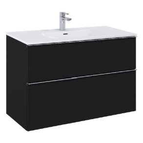 Villa - 100 cm Mbelst - 2 skuffer - 45 cm dyb - Mat Sort