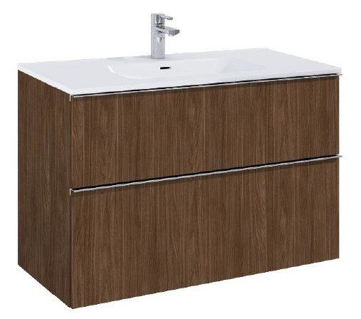 Villa - 100 cm Mbelst - 2 skuffer - 45 cm dyb - Valnd Sort Mat