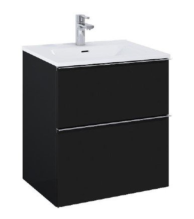 Villa - 60 cm Mbelst - 2 skuffer - 45 cm dyb - Mat Sort