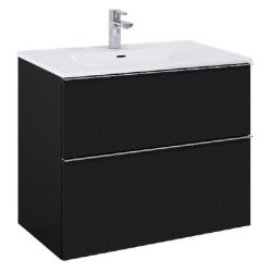 Villa - 80 cm Mbelst - 2 skuffer - 45 cm dyb - Mat Sort