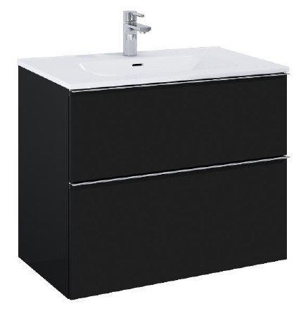 Villa - 80 cm Mbelst - 2 skuffer - 45 cm dyb - Mat Sort