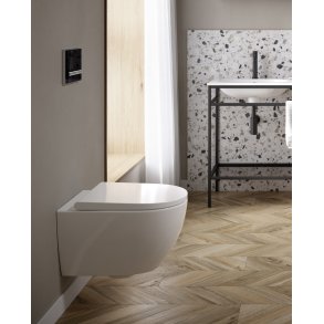 Zen Pro rimless - Væghængt toilet - Hvid porcelæn - Euro White glasur - Inkl. sæde