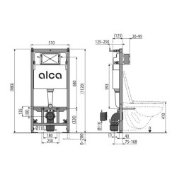 ALCA indbygningscisterne - 1120mm