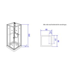 Brusekabine ART - Firkantet - 2 st�rrelser