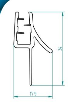 Breuer Gummiliste til 6mm buet glas.