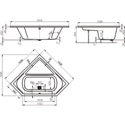 Camilla badekar 140x140 cm
