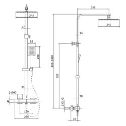 Centro Square Brusest - Mat Sort