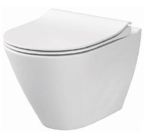 City rimless - Vghngt toilet  - Hvid porceln - Euro White glasur - Inkl. sde