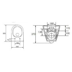 City rimless - Vghngt toilet  - Hvid porceln - Euro White glasur - Inkl. sde