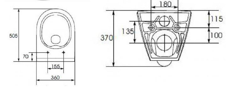 City rimless - Vghngt toilet  - Hvid porceln - Euro White glasur - Inkl. sde
