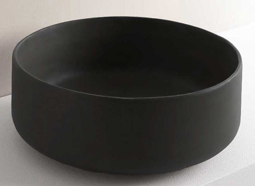 Cognac Sort Rund porcelnsvask - Bordmontage - 2 strrelser