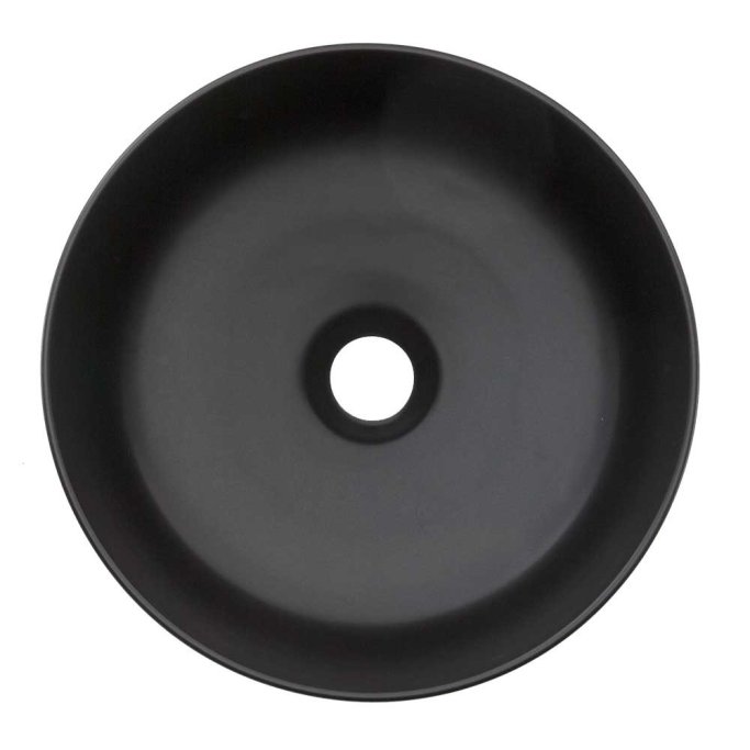 Cognac Sort Rund porcel�nsvask - Bordmontage - 2 st�rrelser &Oslash;35 cm