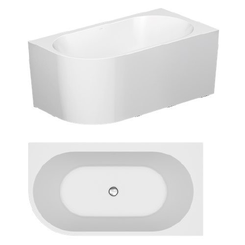 Crea Corner - back to wall -fritstende badekar - 3 strrelser