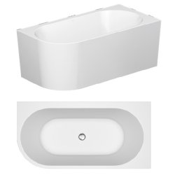 Crea Corner - back to wall -fritstende badekar - 3 strrelser