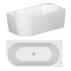 Crea Corner - back to wall -fritstende badekar - 3 strrelser