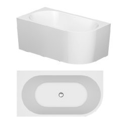 Crea Corner - back to wall -fritstende badekar - 3 strrelser