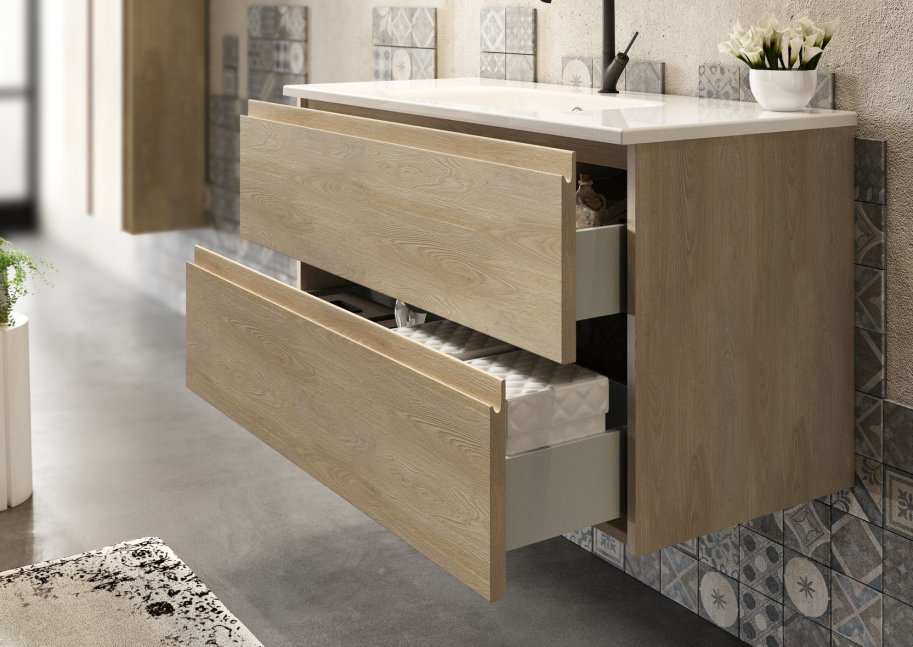 Balneo Devon 60 cm - Badmbel m. skuffer - Hvid Hjglans