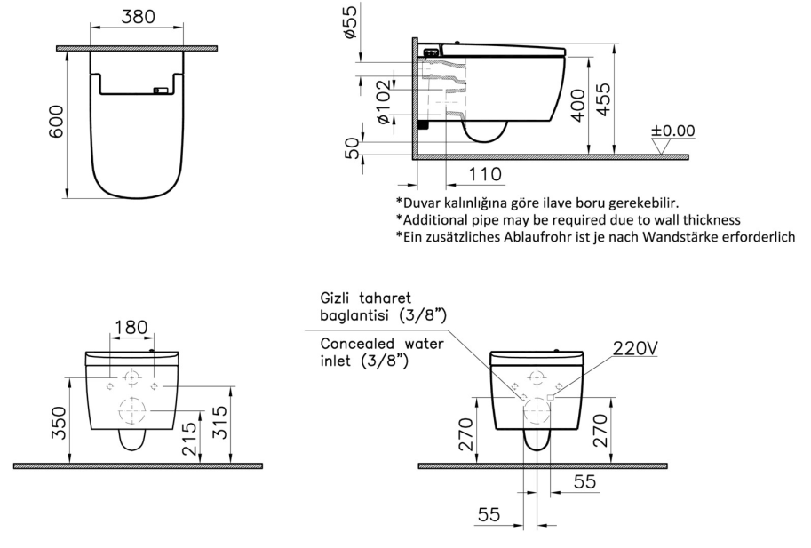 Diana L100 Basic - duschtoilet pakke - INKL. SDE