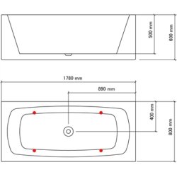 Diana fritstende badekar 178x80 - Royal Bad &amp; Spa