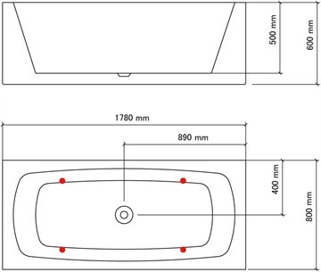 Diana fritstende badekar 178x80 - Royal Bad &amp; Spa