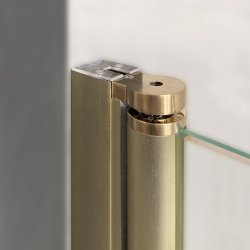 BREUER - ELANA 2.0  - Nichedr m. fast panel - Guld/Messing profiler - Klart Glas - Flere strrelser