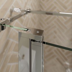 BREUER - ELANA 2.0  - Afrundet brusehjrne - Klart Glas - Flere profil farver