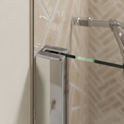 BREUER - ELANA 2.0  - Afrundet brusehjrne - Klart Glas - Flere profil farver