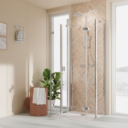 BREUER - ELANA 2.0 - U-kabine med 2 d�re - Firkantede profiler - Efter m�l