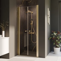 BREUER - ELANA 2.0 - Dobbeltdr - Guld/Messing profiler - Klart Glas - Flere Strrelser