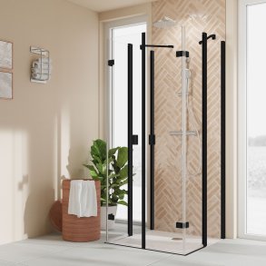 BREUER - ELANA 2.0 - U-kabine med 2 dre - Firkantede profiler - Efter ml