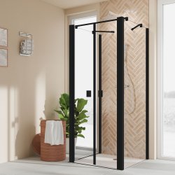 BREUER - ELANA 2.0 - U-kabine med 2 d�re og faste sider - Firkantede profiler