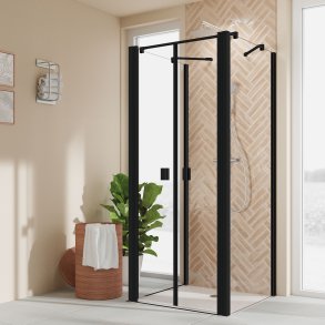 BREUER - ELANA 2.0 - U-kabine med 2 dre og faste sider - Firkantede profiler