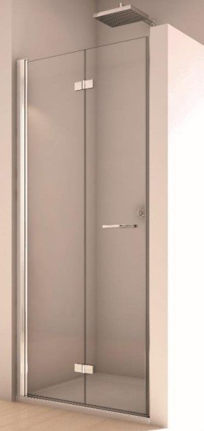 Harlem 6 mm- Folded�re til niche - Krom - Klart glas - Nanobehandlet