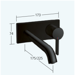 KWC BEVO Sort - hndvask armatur til indbygning - 2 lngder