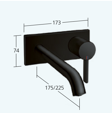 KWC BEVO Sort - hndvask armatur til indbygning - 2 lngder