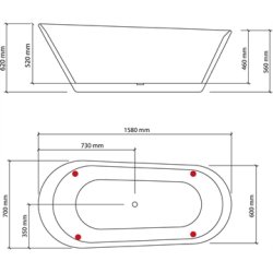 Lecia Hvid fritstende badekar 158x70 - Royal Bad &amp; Spa