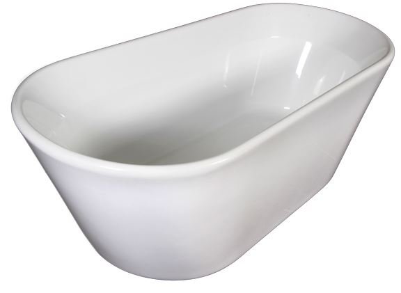 Lecia Hvid fritstende badekar 158x70 - Royal Bad &amp; Spa