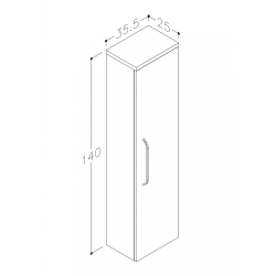 Limone Hjskab 140 cm. m. 1 lge - 3 Farver