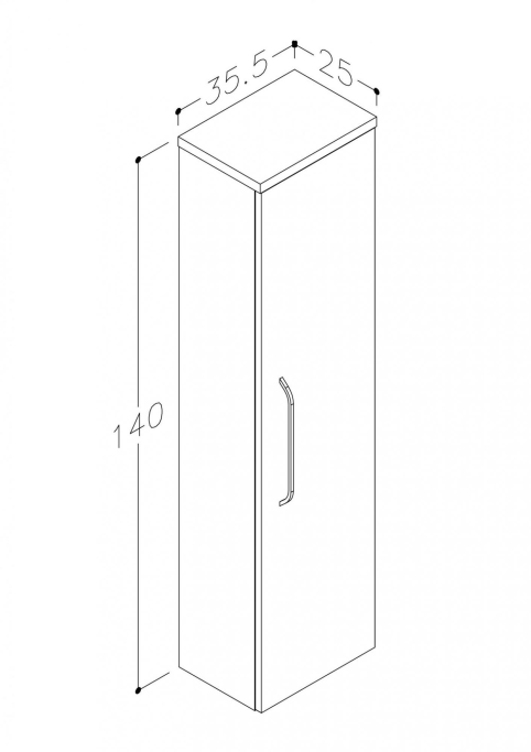 Limone Hjskab 140 cm. m. 1 lge - 3 Farver