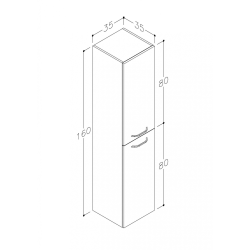 Limone Hjskab 160 cm. m. 2 lger - 3 Farver