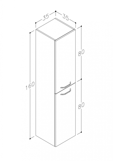 Limone Hjskab 160 cm. m. 2 lger - 3 Farver