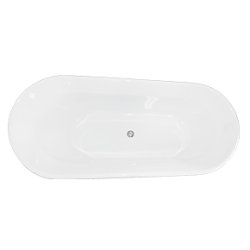 Lecia Hvid fritstende badekar 158x70 - Royal Bad &amp; Spa