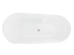 Lecia Hvid fritstende badekar 158x70 - Royal Bad &amp; Spa