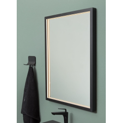 Milano Spejl med sort ramme - Indirekte LED lys - 2 strrelser