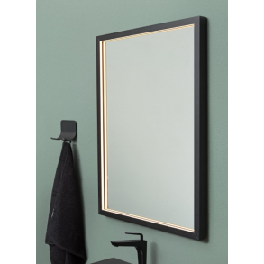 Milano Spejl med sort ramme - Indirekte LED lys - 2 strrelser