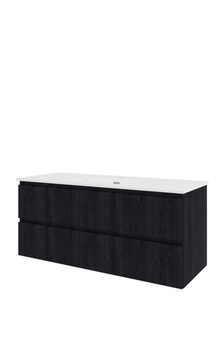 Proline 120 cm - Badmbel med lodrette lameller - 2 skuffer - Inkl. porceln vask - Flere Farver