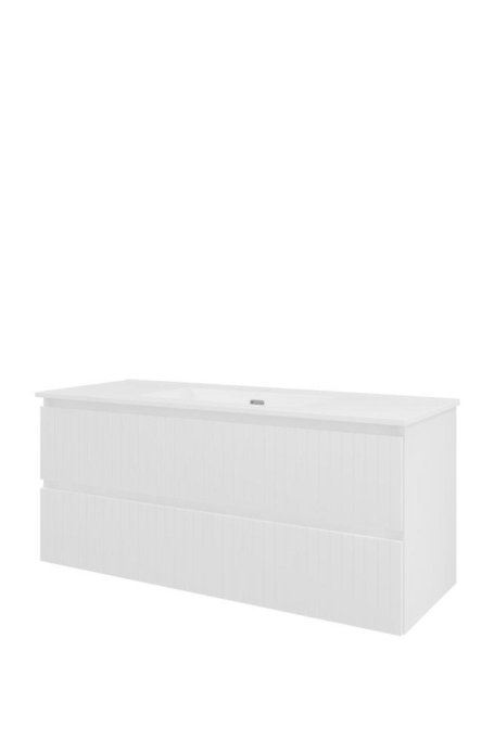 Proline 120 cm - Badmbel med lodrette lameller - 2 skuffer - Inkl. porceln vask - Flere Farver